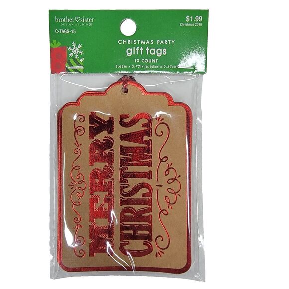 Christmas Gift Card 2 Tin Holders & 1 Cardboard (Set of 3) With 10 CT Gift Tags - Picture 2 of 3